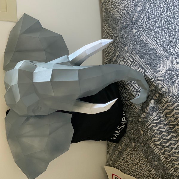 Elephant Paper Model Layout Elephant Paper Model Template |elephant Paper Sculpture |elephant ...