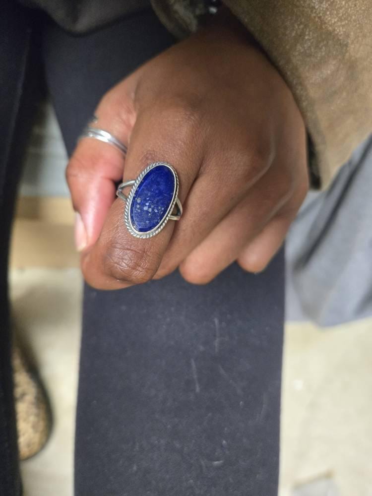 Lapis Lazuli Boho Ring | Sterling Silver | Linda Blackbourn