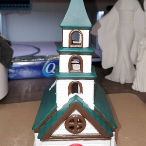 Village Church 12 1/2 ready to paint ceramic bisque CreativeKreationsCeramics Village Church 12 1/2 ready to paint ceramic bisque CreativeKreationsCeramics