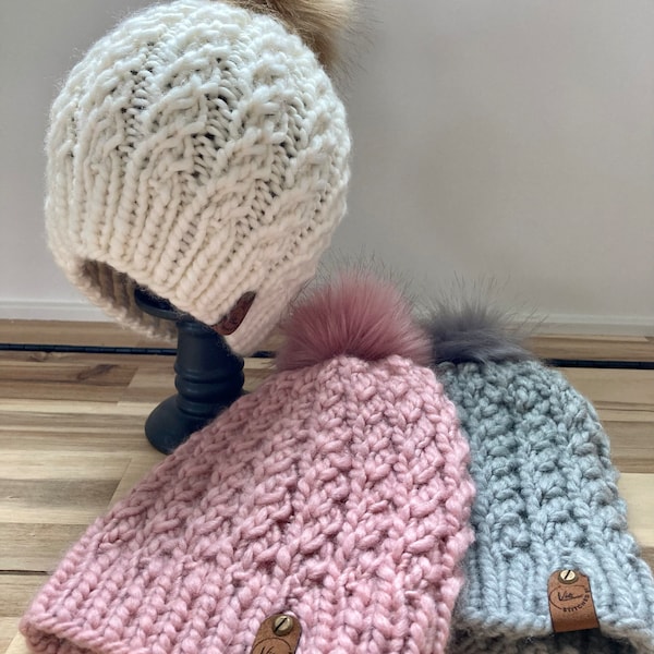 Knitting Pattern Spinnaker Beanie Cable Knit Hat Pattern Easy