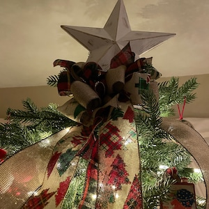 Rustic Burlap Christmas Bow Christmas Holidays Script Burlap | Etsy