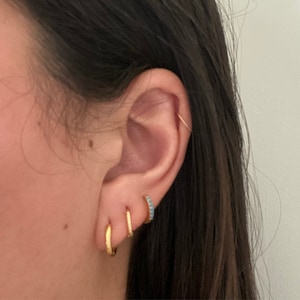 Cable Hoop Earrings • dainty hoops • huggie hoop earrings • hoop earrings • tiny hoops • thin hoops • minimalist earrings • delicate earring photo