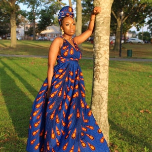 Didy African dress with matching headwrap / African print | Etsy