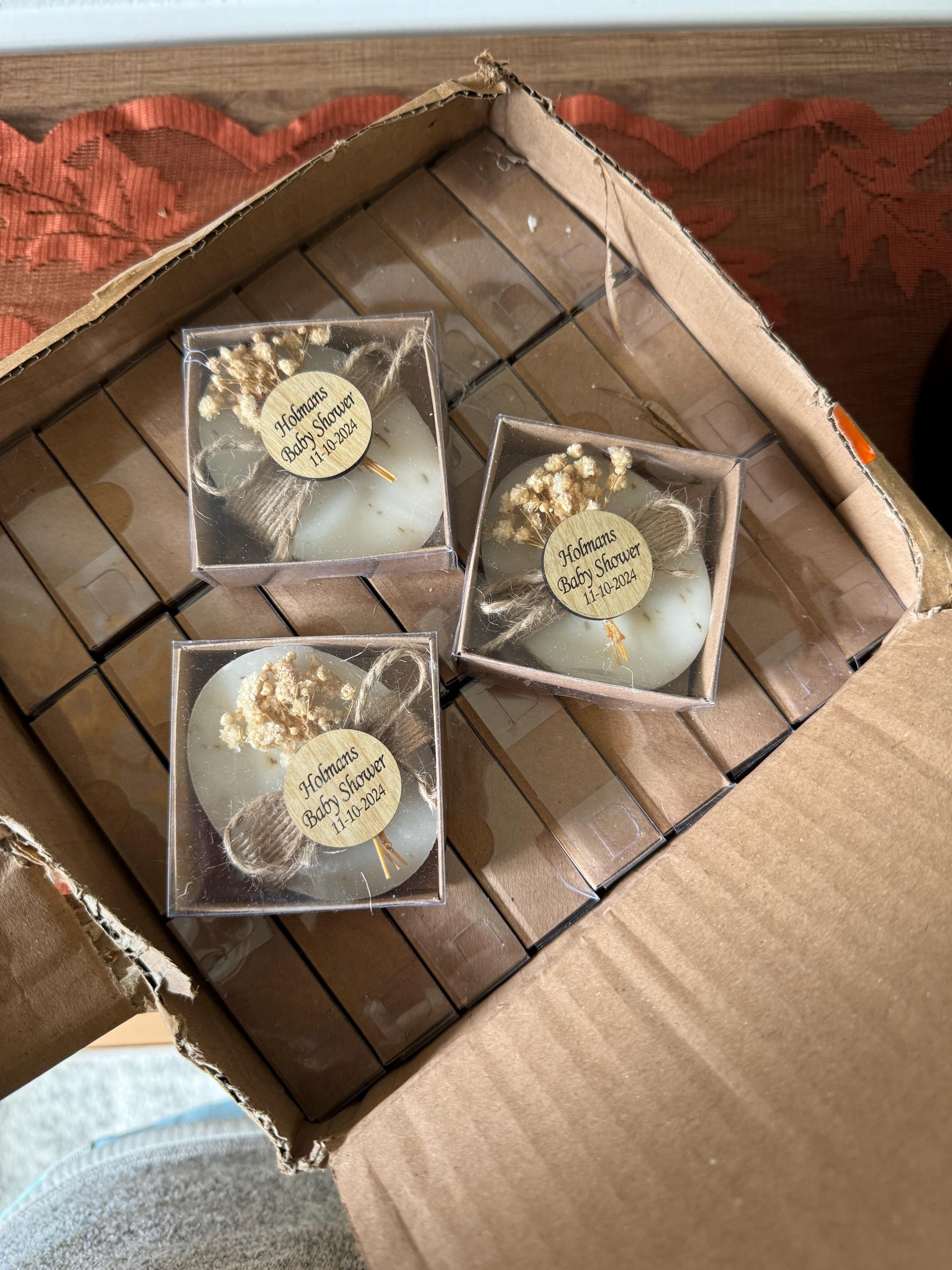 50 PCS Custom Bulk Bridal Shower Soap Favors, Bulk Wedding Favors, Rustic & Unique Bridal Shower Favors, Custom Party Guest Soap Favors