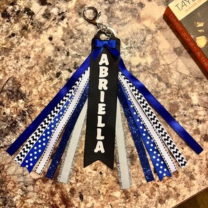 Personalized RIBBON KEYCHAIN Name Key Ring/bag Tag/zipper Pull/purse ...