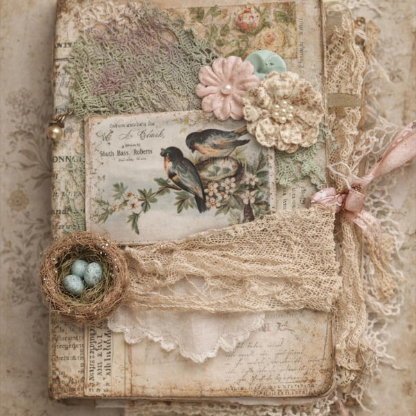 Vintage Shabby Chic Junk Journal Cover | Floral Victorian Printable ...