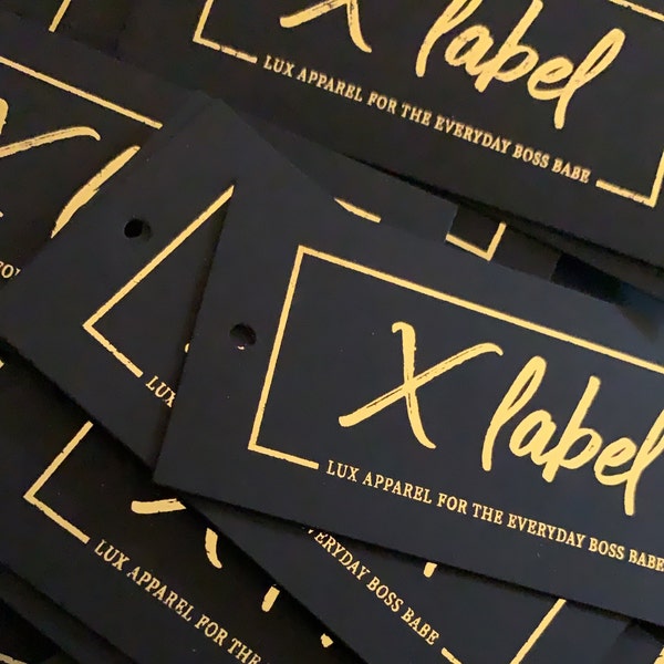 Slim Modern Gold Foil Logo Hang Tags - Retail Packaging - Social Media ...