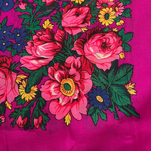 Pink Floral Scarf Navajo Flower Scarf Grandma Scarves Native