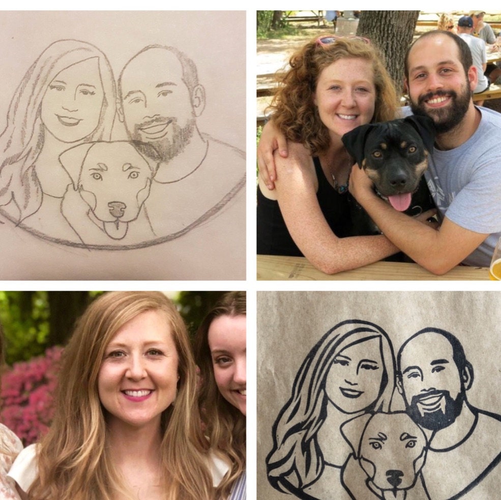 Custom Pet Portrait Rubber Stamp - Unique Personalized Gift for Animal Lovers