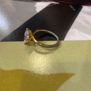 1.5 CT Art Deco Emerald Cut Moissanite Engagement Ring, 14K Yellow Gold ...
