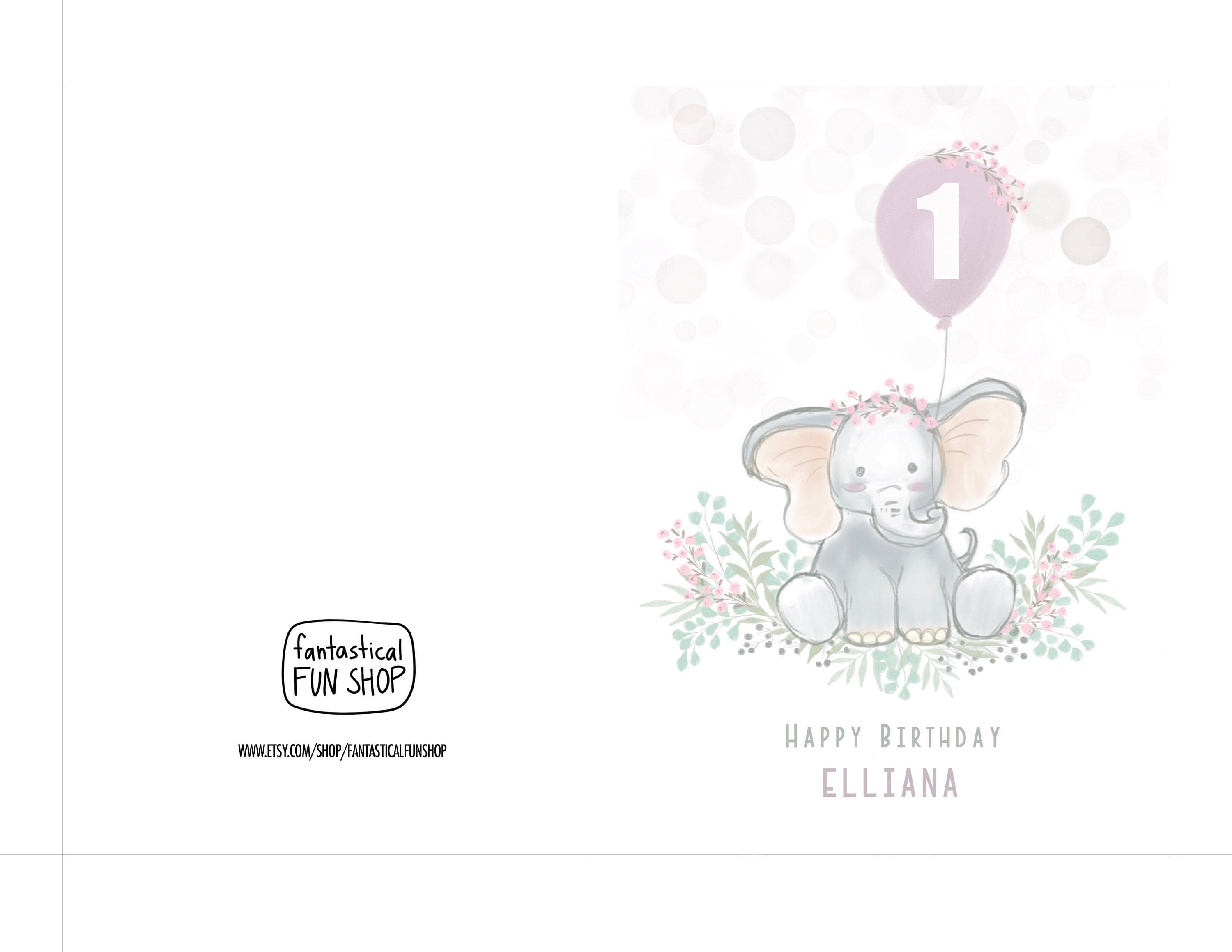 Baby Girl First Birthday Card 1st Birthday Card PRINTABLE | Etsy