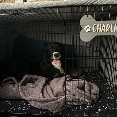 Image showcasing Personalized Wood Crate Sign /personalized Pet Gift / Custom Pet Name ...