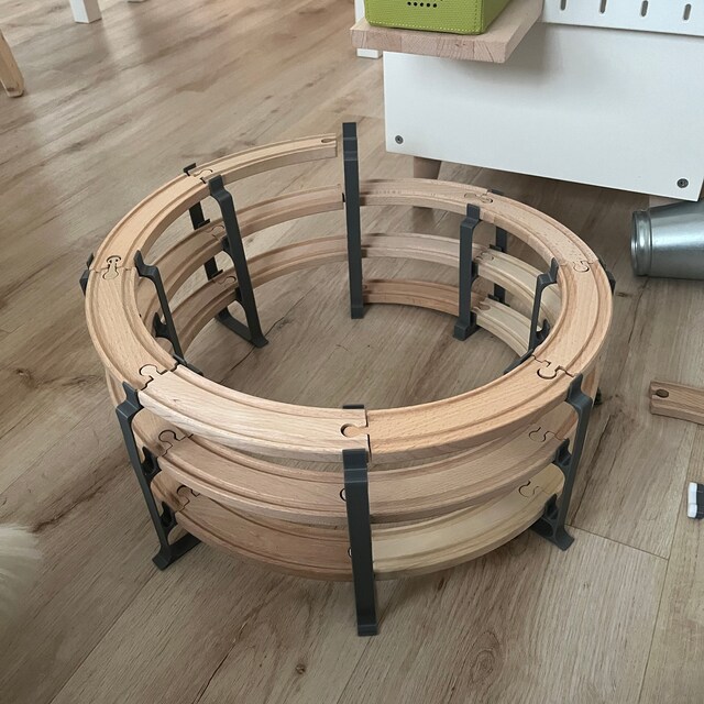Spiralschienenhalter Für Holzeisenbahnen – 3 Ebenen, Kompatibel Mit BRIO, Thomas, IKEA & Mehr