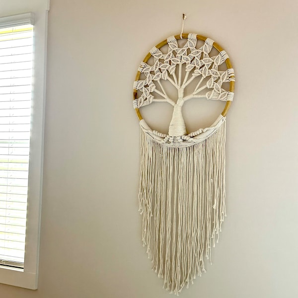 Large Boho Tree of Life Dream Catcher Tree of Life Wall Hanging ...