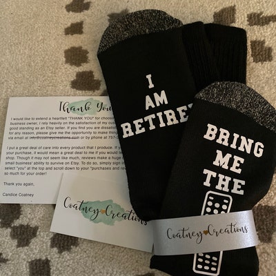 Retired Bring Me the Remote Funny Socks the Perfect Retirement Gift for ...