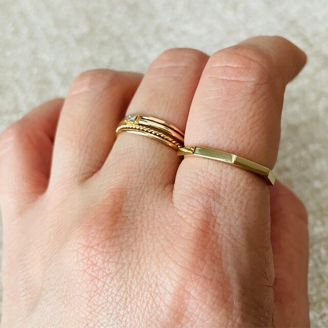 指輪・リング Octagonal Ring Core Gold-Plated Octagon Ring | SUWA | Ephesus