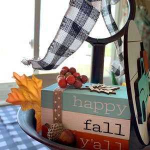 Fall Mini Wood Book Stacks/happy Fall Y'all/fall Sweet Fall/autumn/tier ...