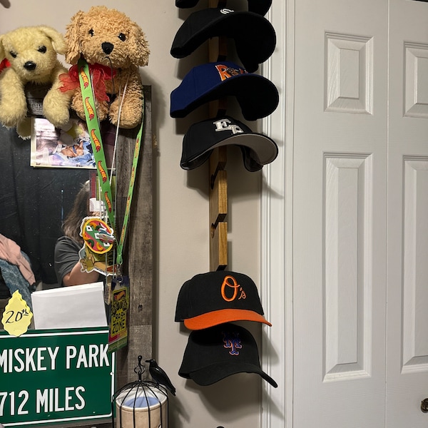 Hat/cap Rack Solid Wood Made to Order - Etsy