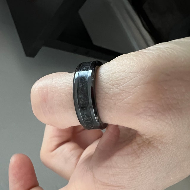 Black Ceramic Obsidian Ring, Black Ceramic Ring, Obsidian Black Ceramic Obsidian Ring, Black Ceramic Ring, Obsidian