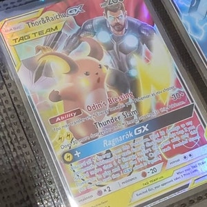 Shiny Raichu Gx Surfing Custom Pokemon Card Premium Quality 