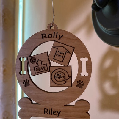 Rally Personalized Wood Dog Sport Ornament Personalized With Your Dog's ...