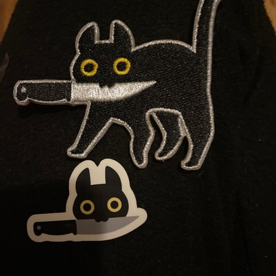 Knifecat Embroidered Patch - Etsy
