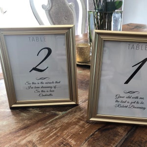 Love Quotes Wedding Table Numbers 5x7 Table NumbersPrinted Love Quotes Wedding Table Numbers 5x7 Table NumbersPrinted