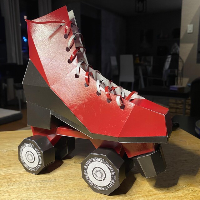 ペーパークラフト ローラースケートシューズ、3Dテンプレート