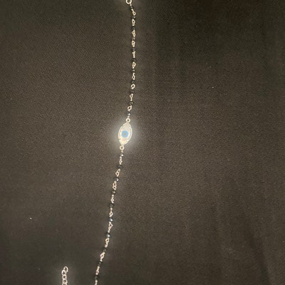 Minimal Diamond Evil Eye Anklet in 14K Gold
