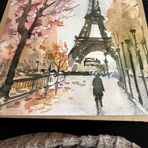 エッフェル塔の絵画 パリ 水彩画 アートプリント フランス 都市景観