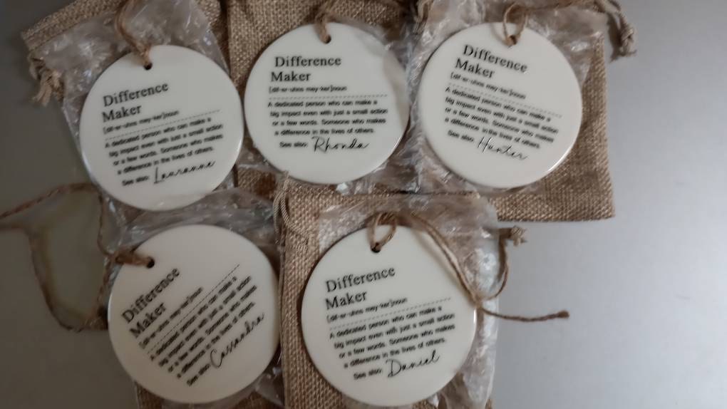 Difference Maker, Personalized Difference Maker Gift, Mentor Appreciation Gift, Leader Gift, Gift for Teacher, Thank You Gift, Leaving Gift