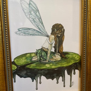 Watercolor Fairy Painting, Watercolor Painting, Fairy Print, Fairy  Painting, Fairy Art, Woodland, Wings, Print Titled, water Lily Fairy 