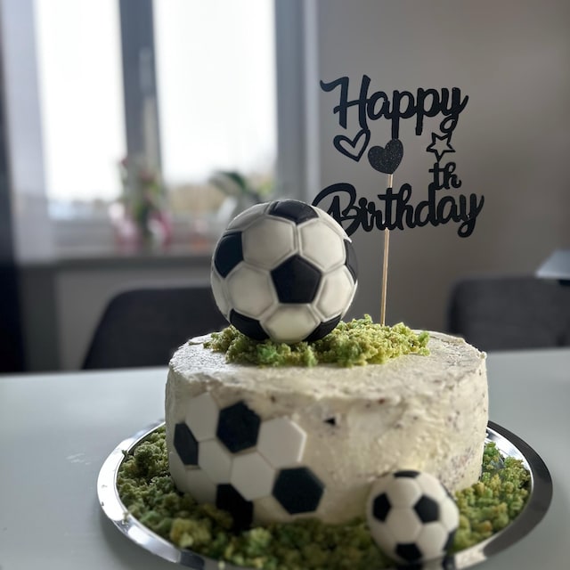 HOMEJOY 48 Pezzi Decorazioni Torta Calcio per Feste, Cake Topper per