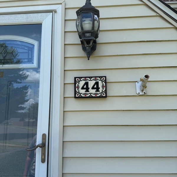 House Numbers Address Tiles Framed Set Custom Address Tiles Sign Hand ...