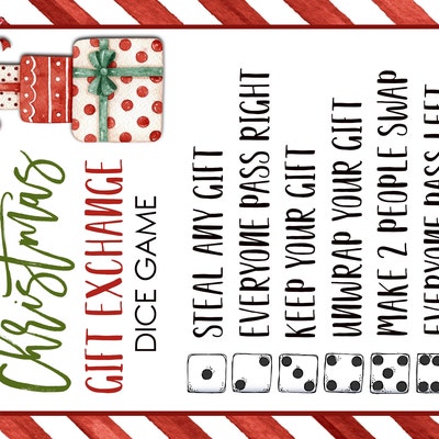 EDITABLE Christmas Gift Exchange Dice Game Card Christmas Game ...