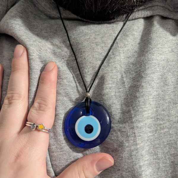 Beautiful pink evil eye necklace