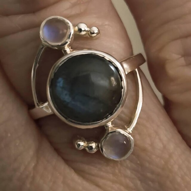 [New Arrivals]シルバー925リング-23号 Labradorite New Arrivals] シルバー925リング
