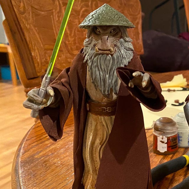 1:12/18/6 Jedi Master K'kruhk Unpainted 3D Printed Figure Kit Star