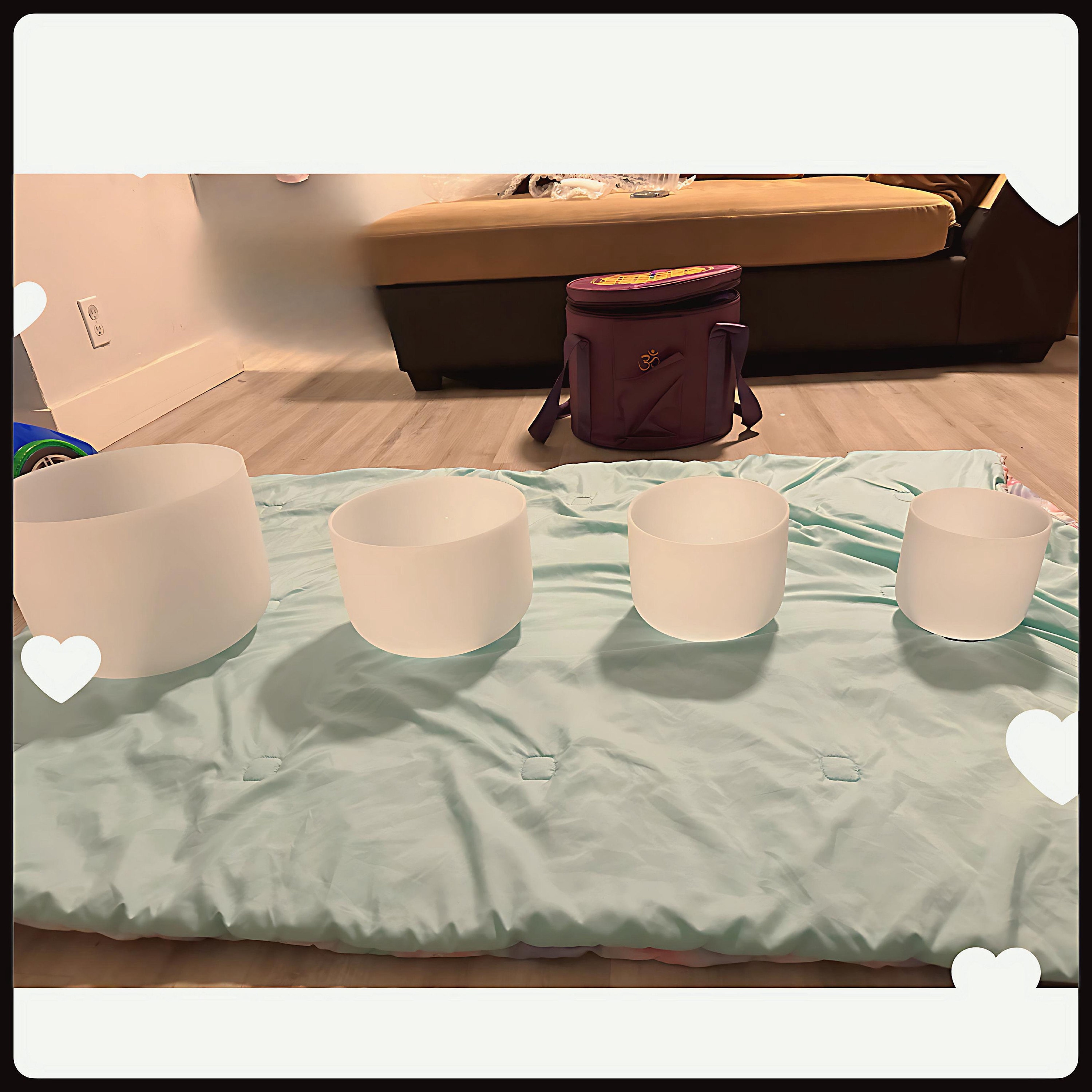 440hz Perfect Pitch Hand Crafted 6-12 Inch Crystal singing bowls set, 6+8+10+12inch set, 7+9+11inch set, 7 chakra