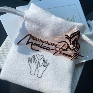 Custom Handwriting Pin Personalized Signature Brooch Memorial Brooch ...