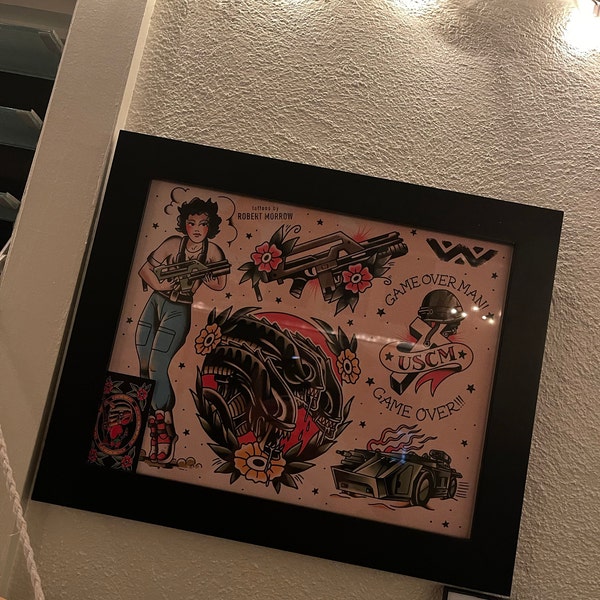 ALIENS Traditional Tattoo Flash Sheet - Etsy