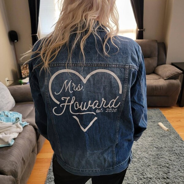 Personalized Mrs Denim Jacket, Mrs Jean Jacket, Custom Bride Jacket ...