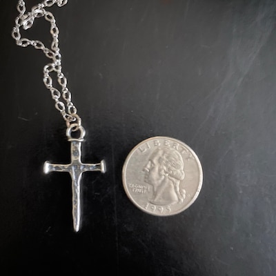 Rustic Nail Cross in Sterling Silver Catd-359 - Etsy