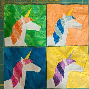 Unicorn Paper Piecing Pattern in PDF - Etsy