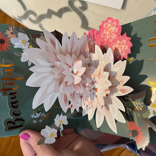 Flower Card, Pop up Card, 3D Card, Greeting Card, Mothers Day Card ...