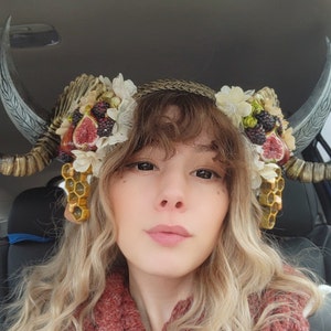 Queen of the Harvest Moon Horned Art Nouveau Crown - Etsy Canada