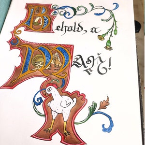 Simple Hobbit Illuminated Manuscript Print