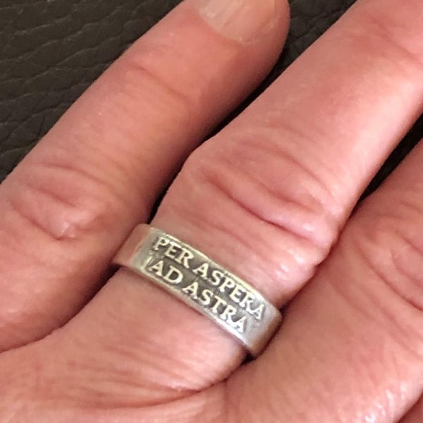 Per Aspera Ad Astra Ring - Through Hardships to the Stars Sterling ...