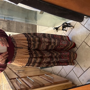 Bohemian Indian Ethnic Block Print Cotton Long Maxi Wrap Around Skirt Bagroo