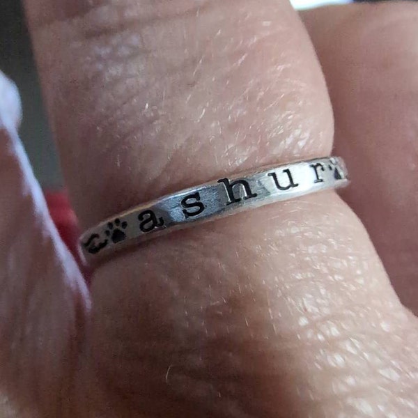 Stackable Name Rings With Birthstones (Gold Plated, Round